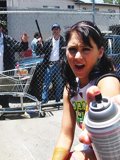 Aged security men share a sweet girl Jessica Valentino and cream