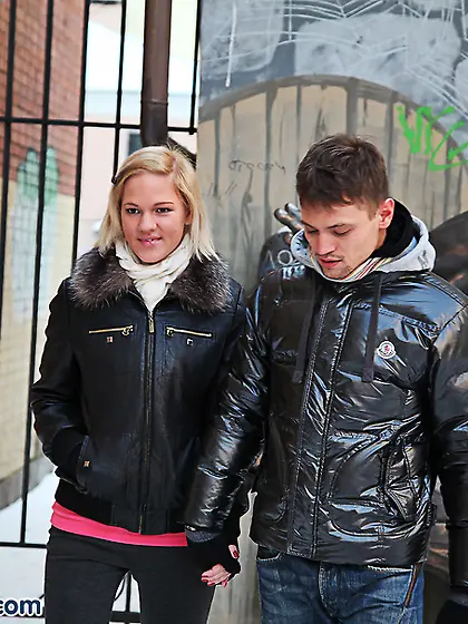 Teen blonde buxom shaved