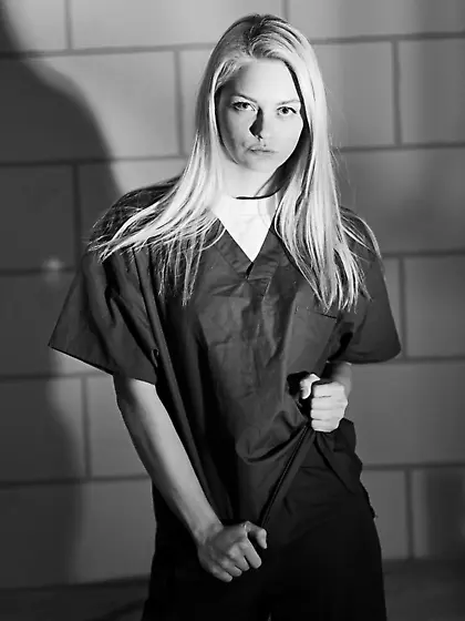 Blonde takes clothes rub