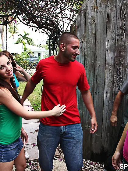 Hardcore babes lawn sucking