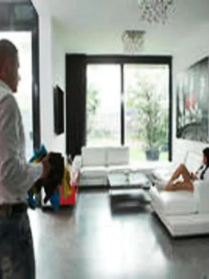 Girl worships big penis and then gets fucked from behind