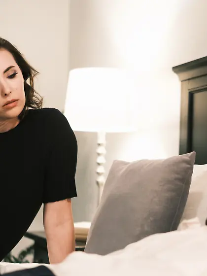 Casey Calvert sucks big black cock and gets nicely fucked in bed