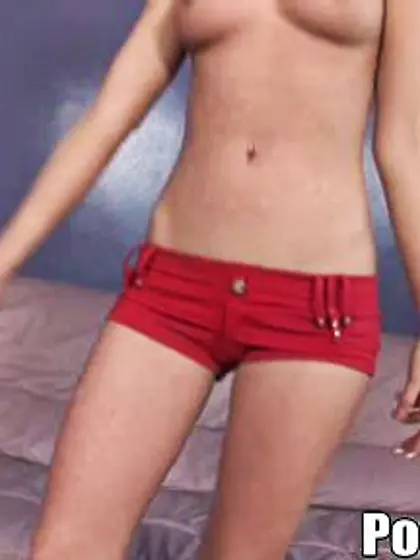 Sporting tight red shorts