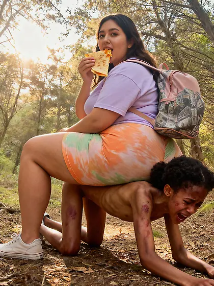 Fat thicc girl eats on nigger