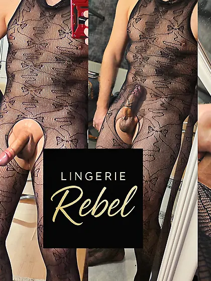 Collage trying on my new lingerie stocking