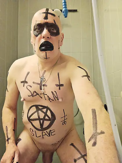 Satan slave is ready for his Enema sacrifice