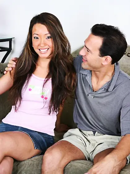 Horny brunette jerks off her boyfriend