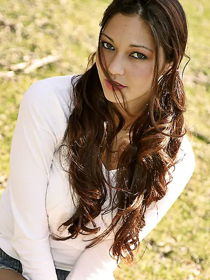 Shana FTV removes her slutty outfit outdoors on the field and sh