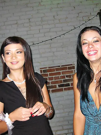 Amber Rayne and her drunk curious friends humiliate nude boy wit