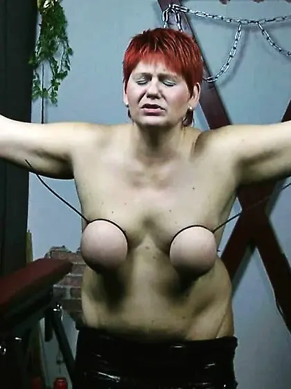 Tied breasts,  ass spanked