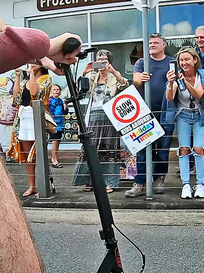 WNBR Byron Bay erection flasher on the street