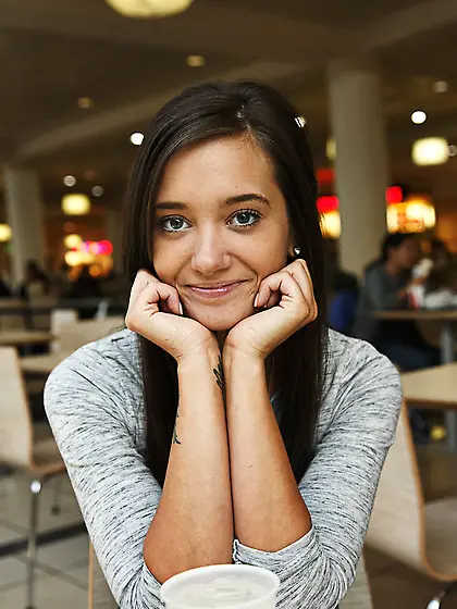 Alluring girl tears black