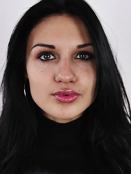 Beautiful dark hair damsel