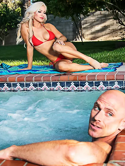 Tiny bikini girl Embry Prada plunges into the exciting outdoor f