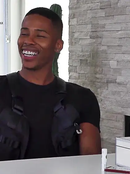 Hot ebony teen banged hard by muscular black...