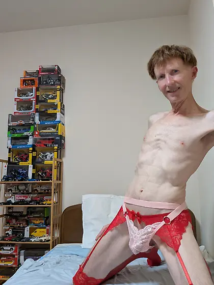 Me in my new garter belt and stockings