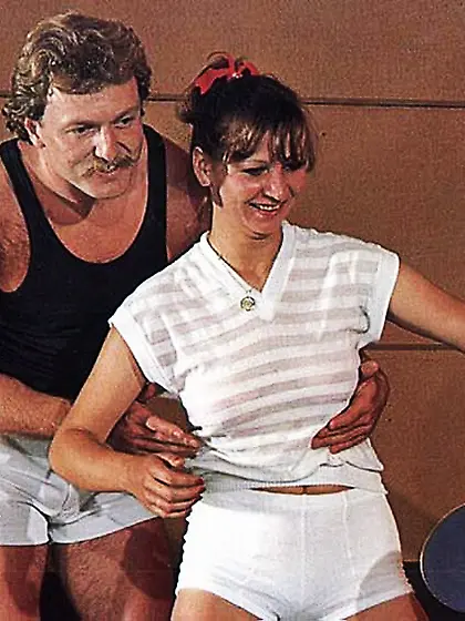 Retro girls fucked gym