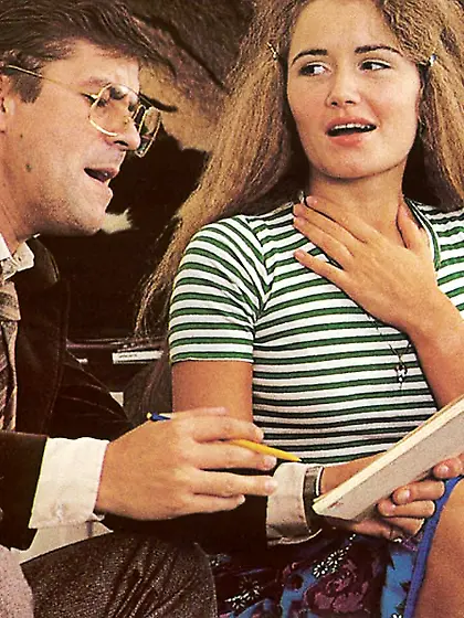 Sexy seventies teenager has a taste of cock