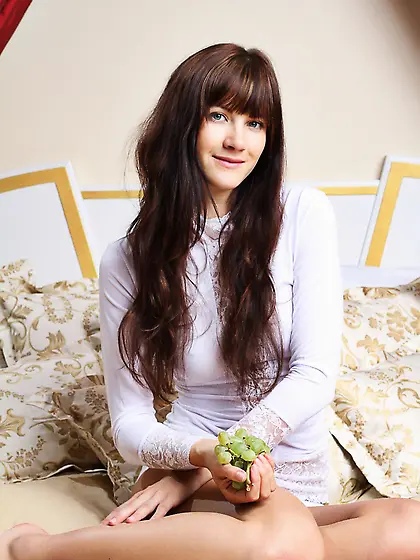 One of a kind long haired brunette honey Lauren Lace is showing