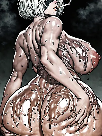 Smoking 2B and oil on her big ass