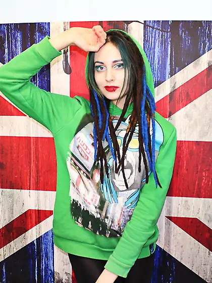 White teen black hair