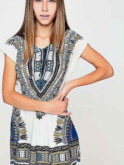 Fair-headed teen lovely dress