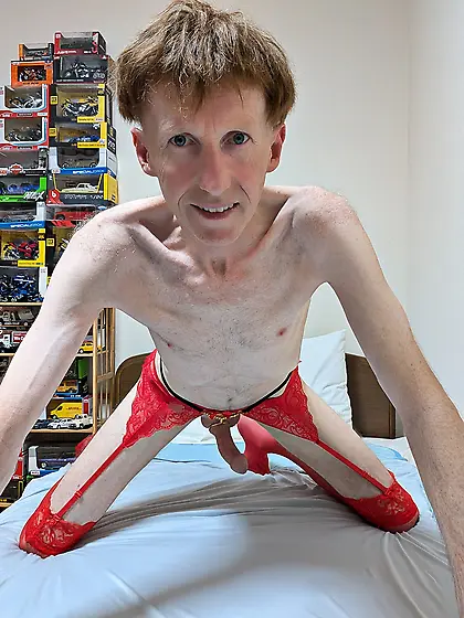 Me in my new garter belt and stockings