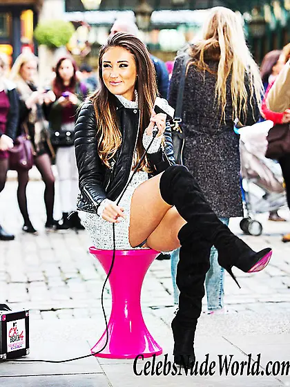 Megan McKenna Upskirt During A Press Call In London