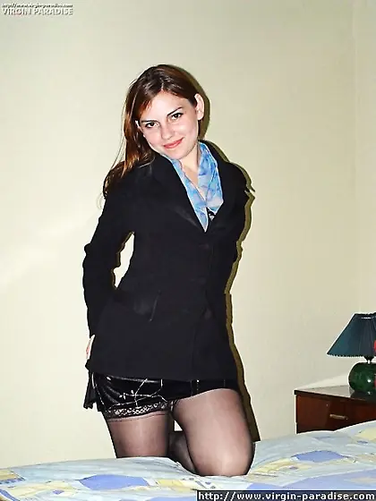 Virgin in black nylon