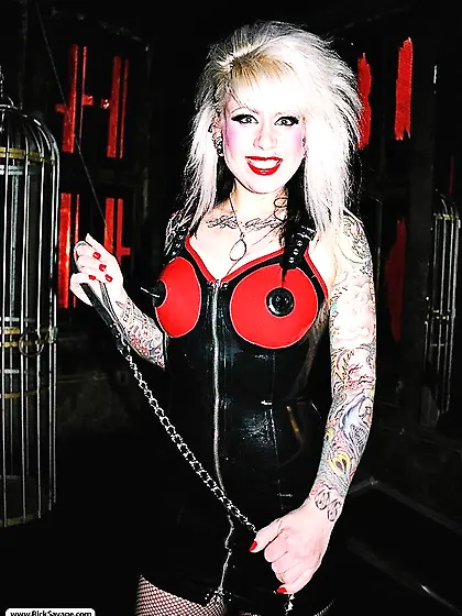 Naughty blonde mistress plays