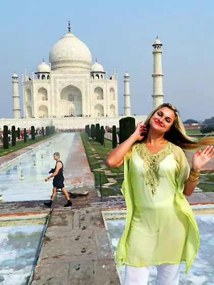 Straight green eyes girl