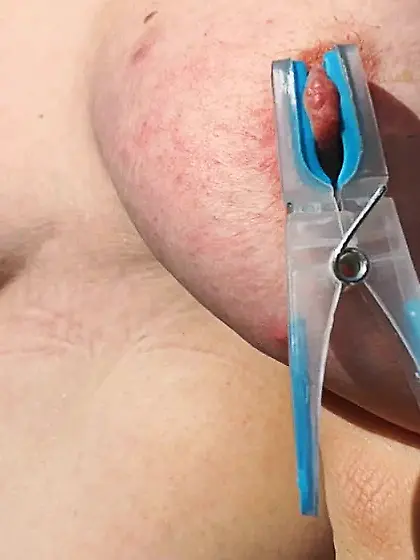 Clamps an slapping tits in public place