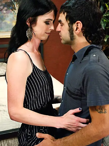 Pink rope secures male