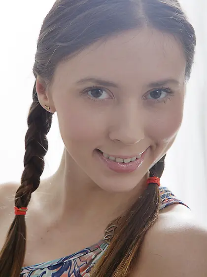 Pretty teen with pigtails and small tits rides masseur's cock af