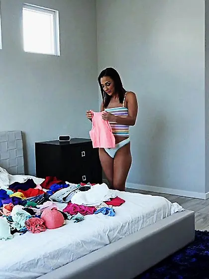 Sexy girl gets boffed on a bed covered in...