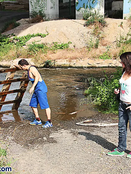 Brunette teen babe snickers