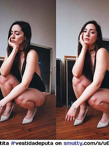 Putas exhibiendo sus piernas,  Vestida de puta