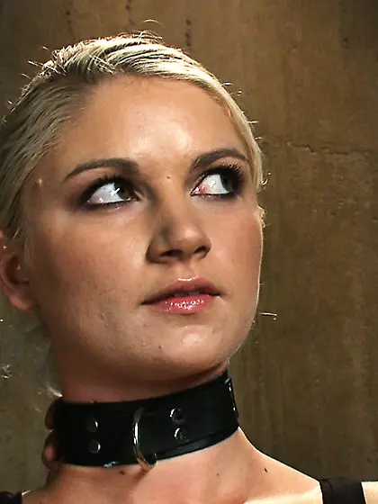 Lovely blonde slave chick