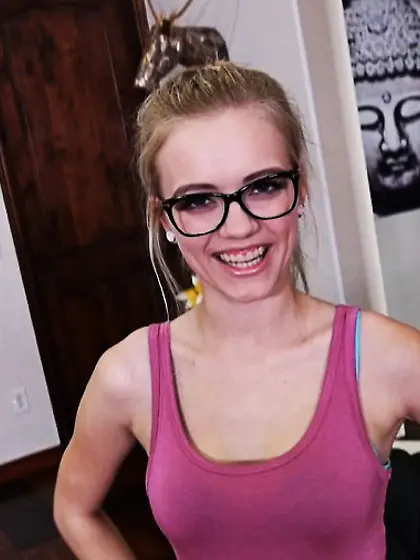 blonde teen glasses