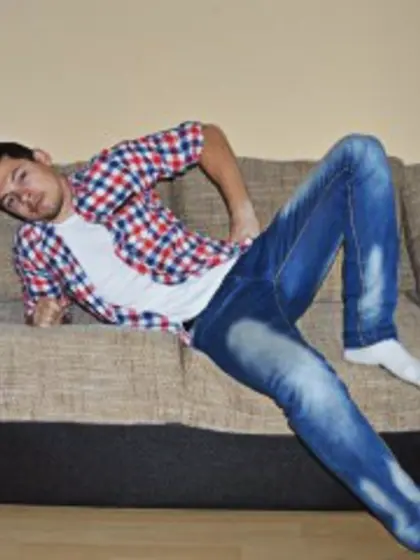 Brunette Young Man Jimmychoo Smoking.