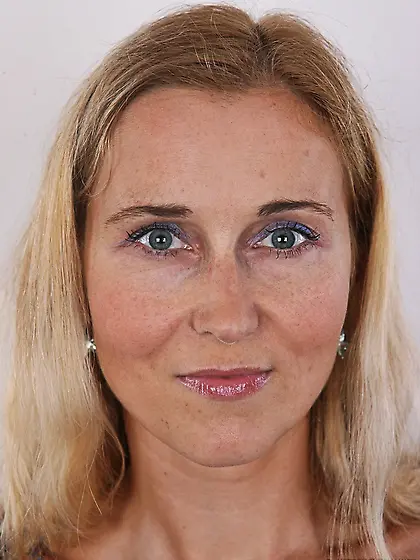 Naughty blonde lady blue