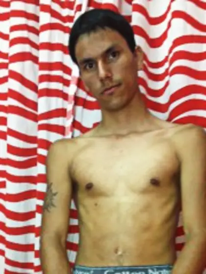 Brunette Young Man Angel Smoking.