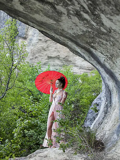 Adorable redhead hottie Red Fox is getting naked for us during a