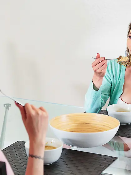 Deranged stepmom decides to kiss legs and eat pussy with a spoon