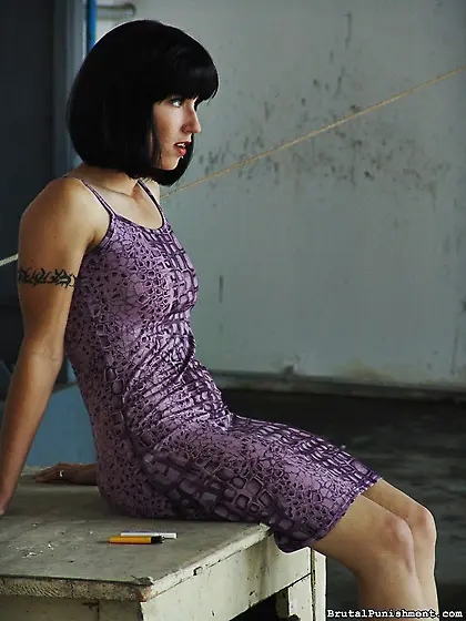 Gagged cutie tied whipped