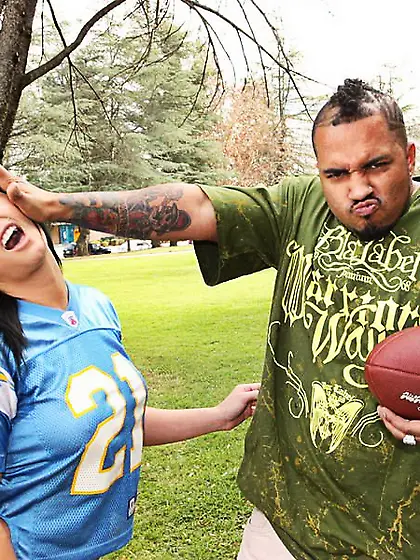 Jackie Daniels takes massive face cumshot after getting fucked b