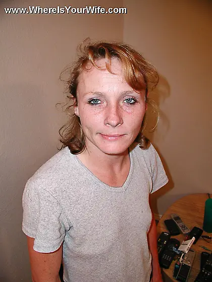 Skinny blonde housewife showing