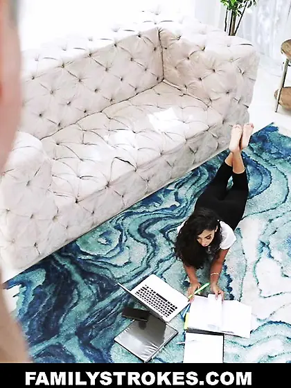 Bearded dude drills young sister's twat joyfully