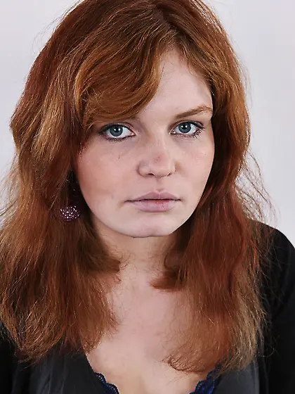 Young redhead action show