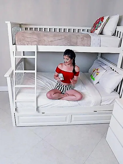 Small-titty tattoed brunette red